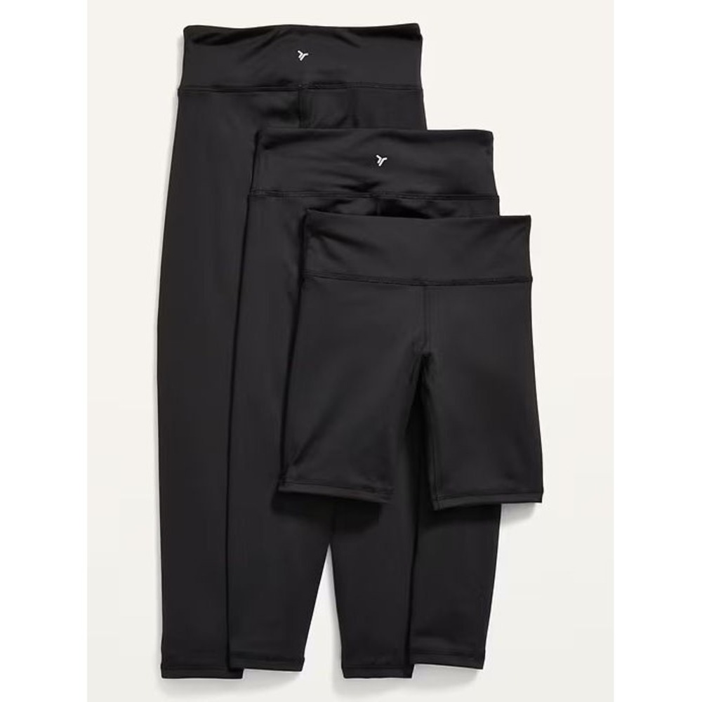 Old Navy Girl's 3-Pack PowerPress Leggings & Biker Shorts #846638 - Black M (8)